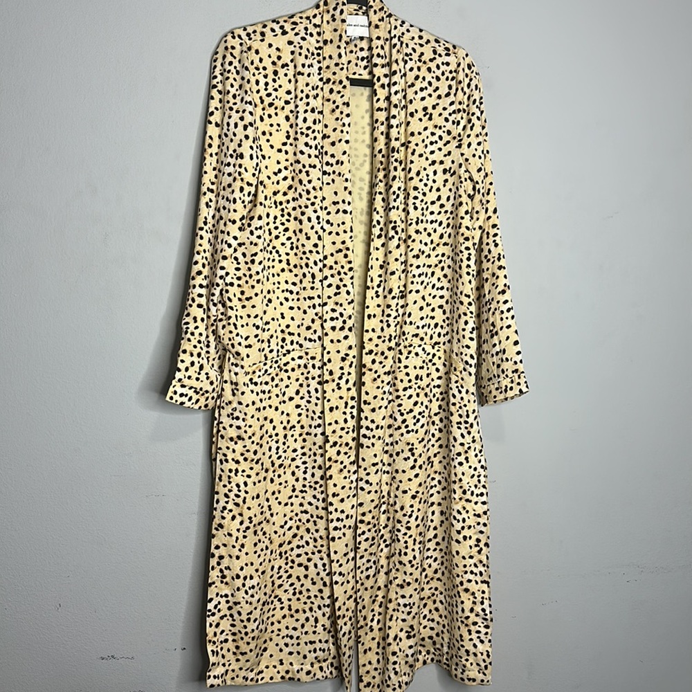 cupcakes and cashmere Arianne Leo Dot Duster Coat S leopard print cardigan s - Picture 3 of 8